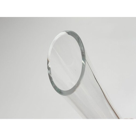 Oblique Cut Rounded Narrow Neck Vintage Clear Glass Oblique Cut Carafe | Pitcher - Picture 7 of 10